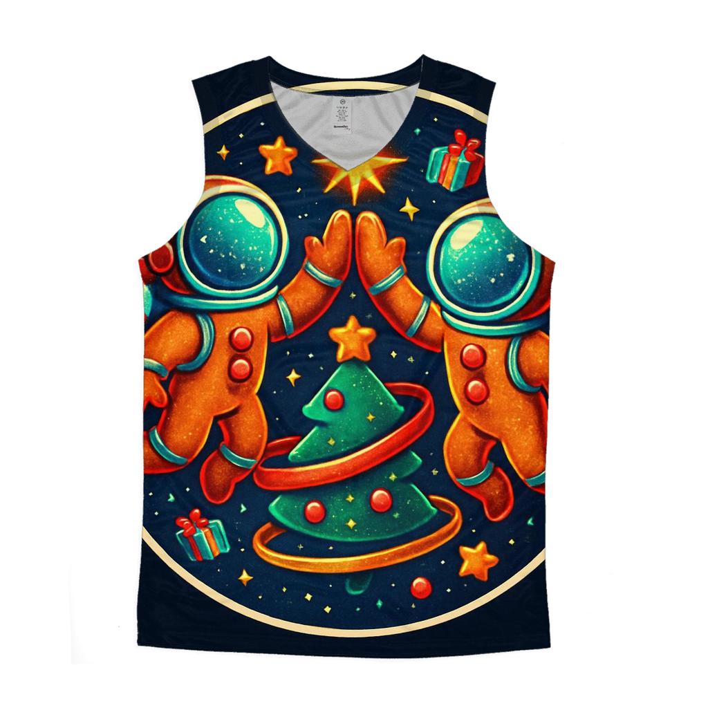 Gingerbread Astronauts Gift Wrap Orbit casual summer tank tops