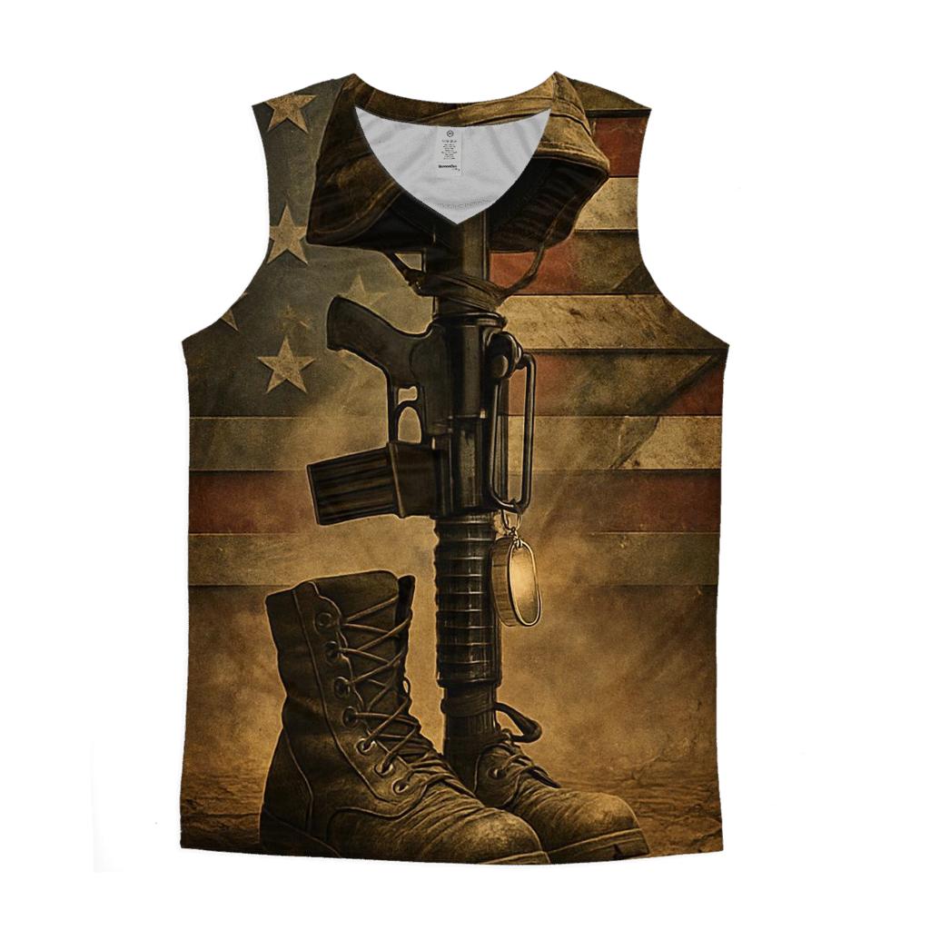 Memorial Gear In Flag Forged Steel trendy fitted tank tops