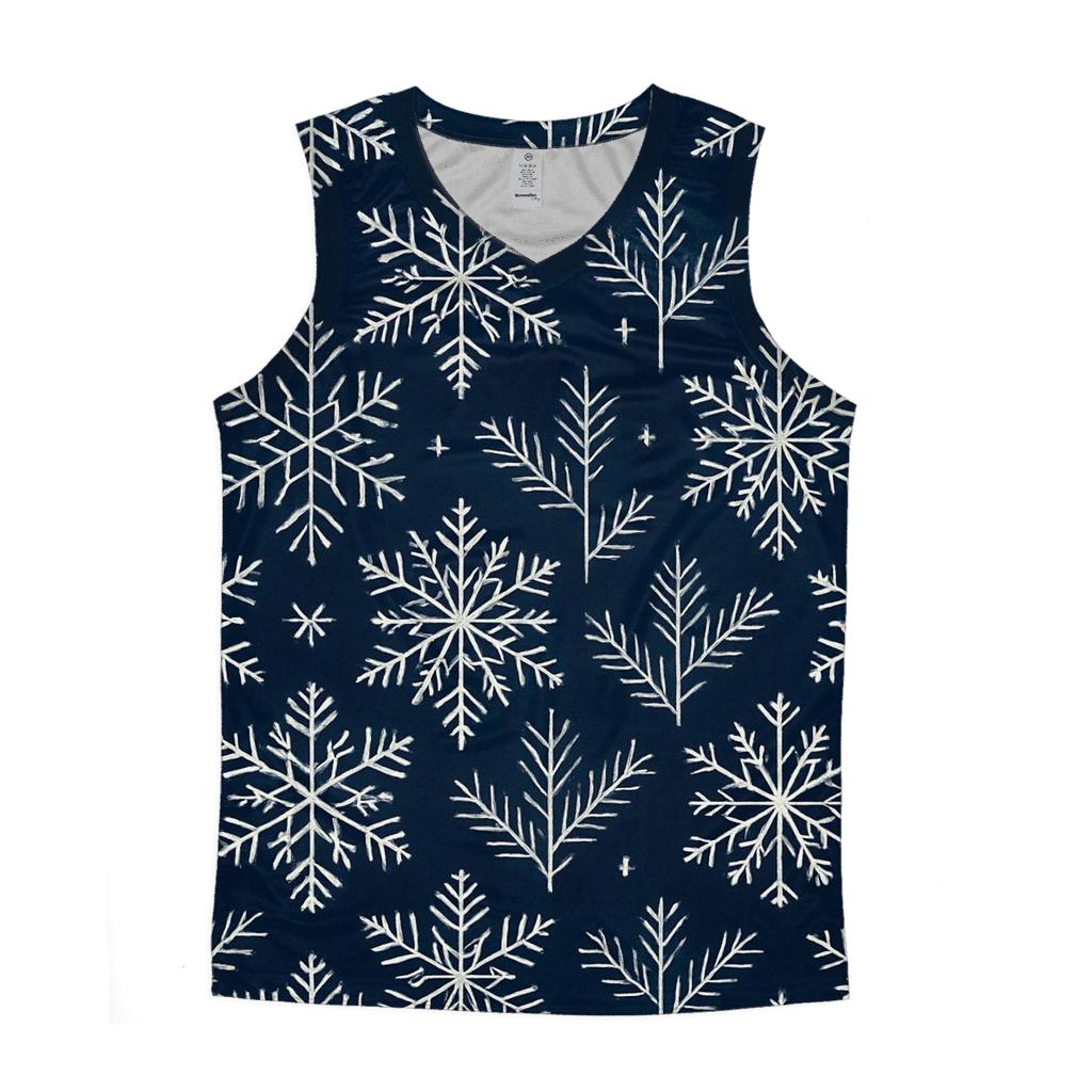 Midnight Snowflake Chevron On Navy Background stylish racerback tanks