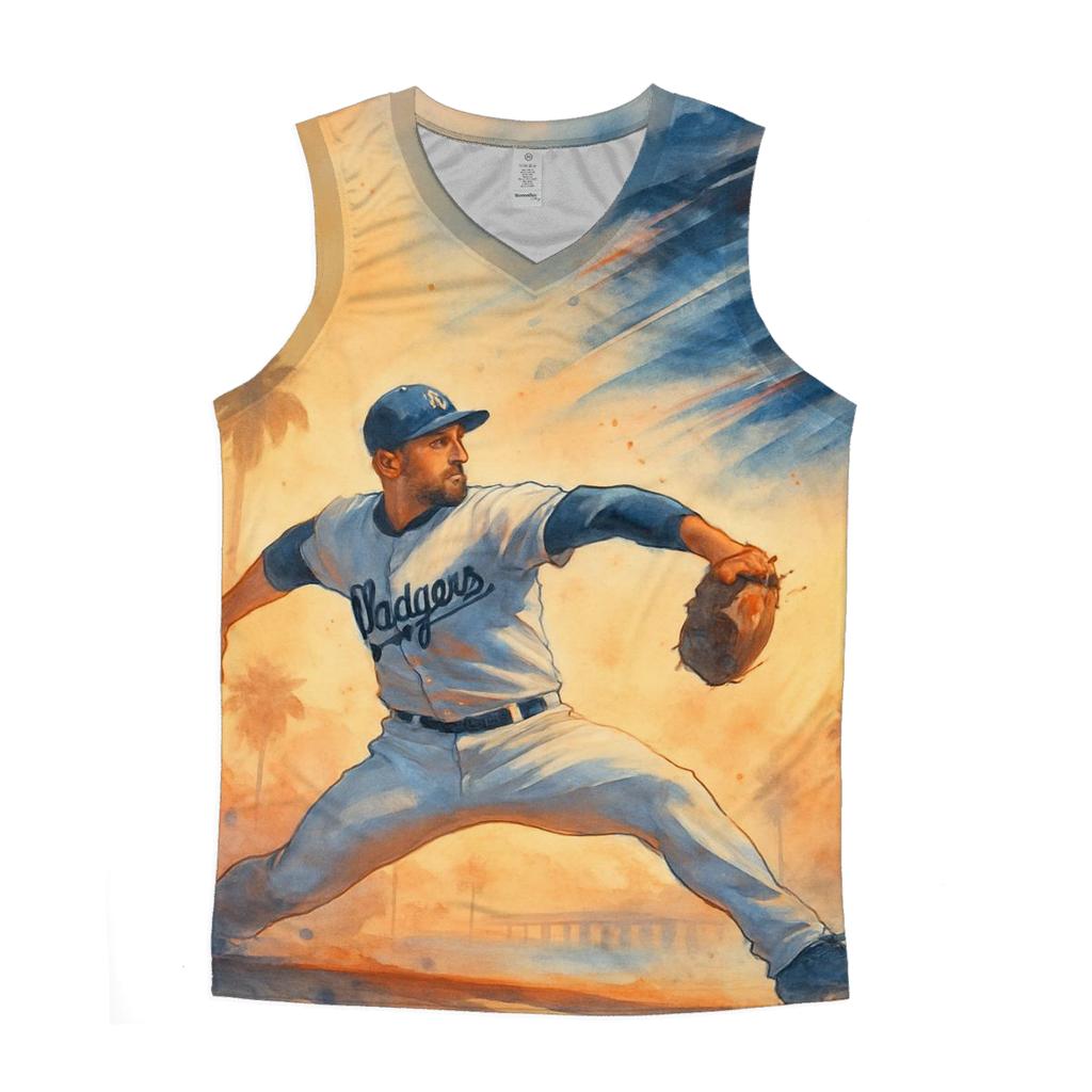Sunset Heat Fastball Over The Coast sports performance tank tops
