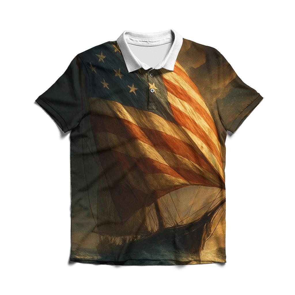Storm Sail Stars And Stripes Horizon designer slim fit polos