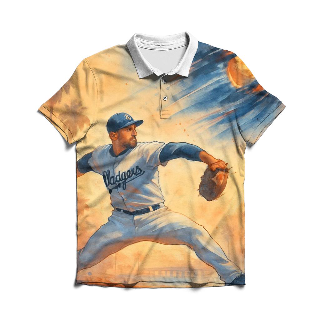 Sunset Heat Fastball Over The Coast branded logo polo shirts