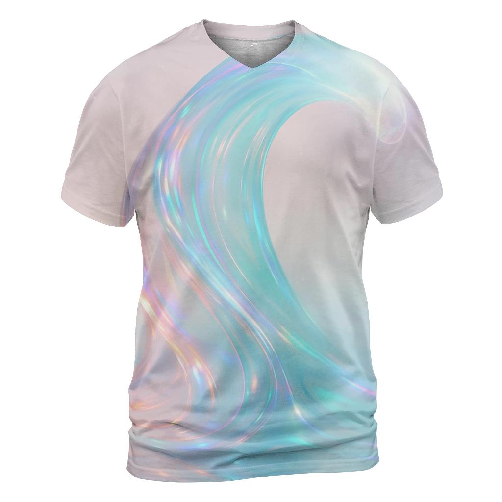 Prismatic Tidal Mirage artistic all-over print tops
