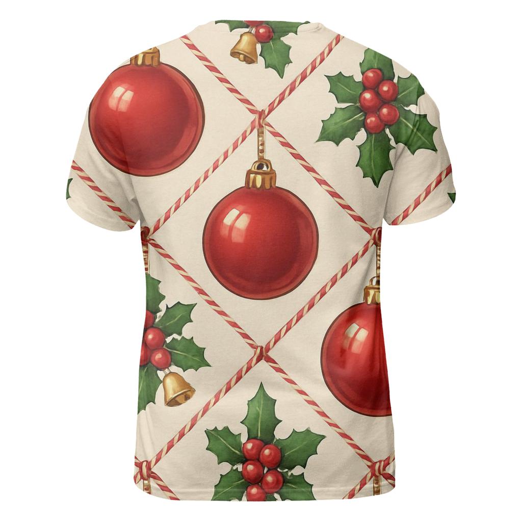 Crimson Ornament Lattice On Ivory Background trendy printed shirt styles