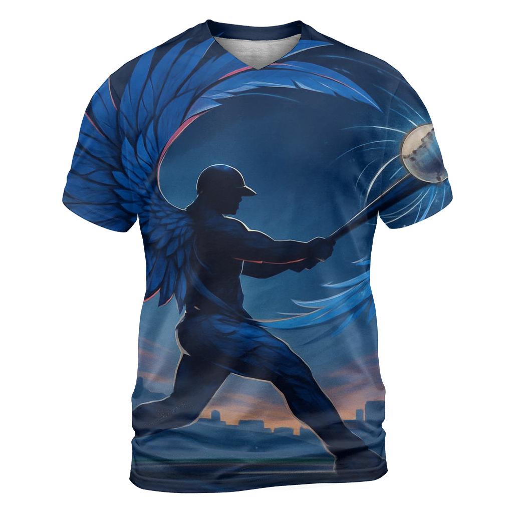 Bat Swing In Blue Jays Nightfall Motion creative print fashion shirts