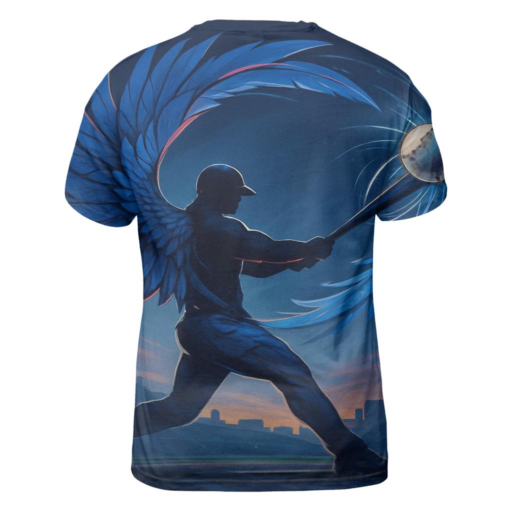 Bat Swing In Blue Jays Nightfall Motion creative print fashion shirts