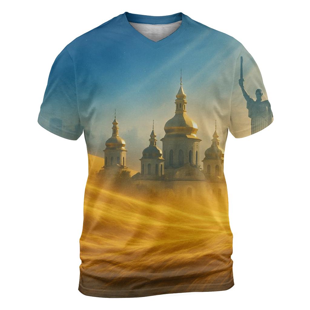 Azure Horizon Flag Reflected In Golden Wheat personalized full print shirts
