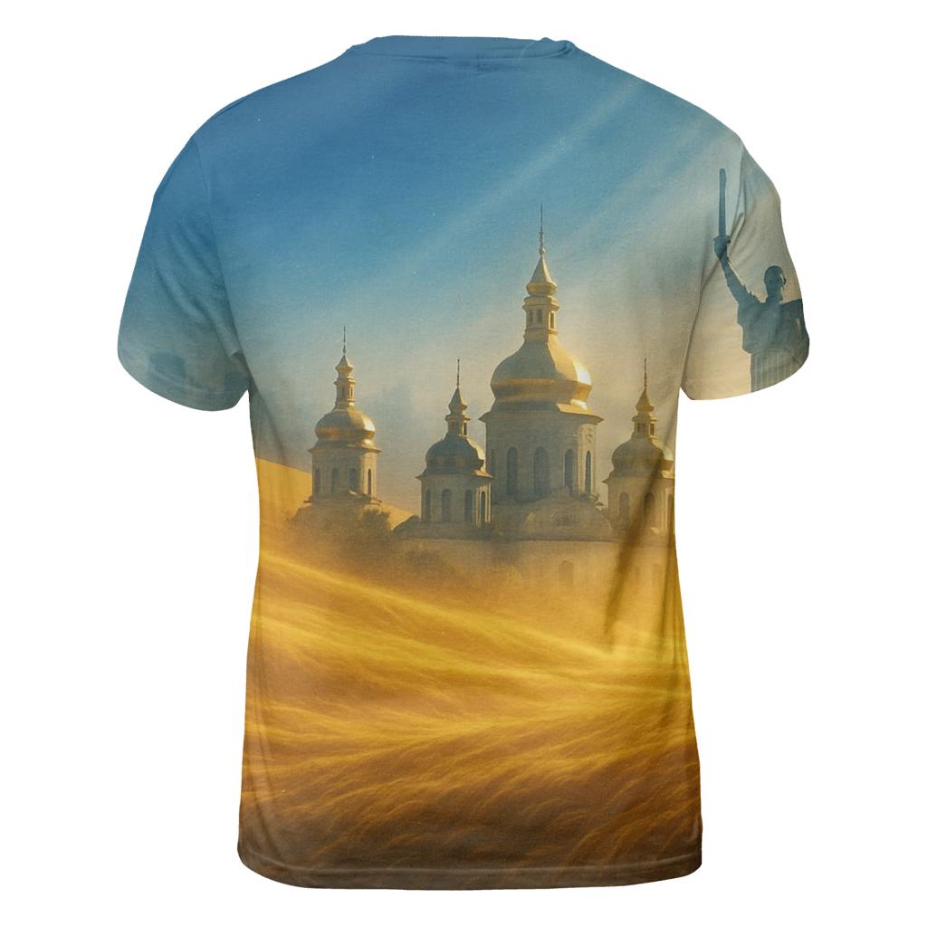Azure Horizon Flag Reflected In Golden Wheat personalized full print shirts
