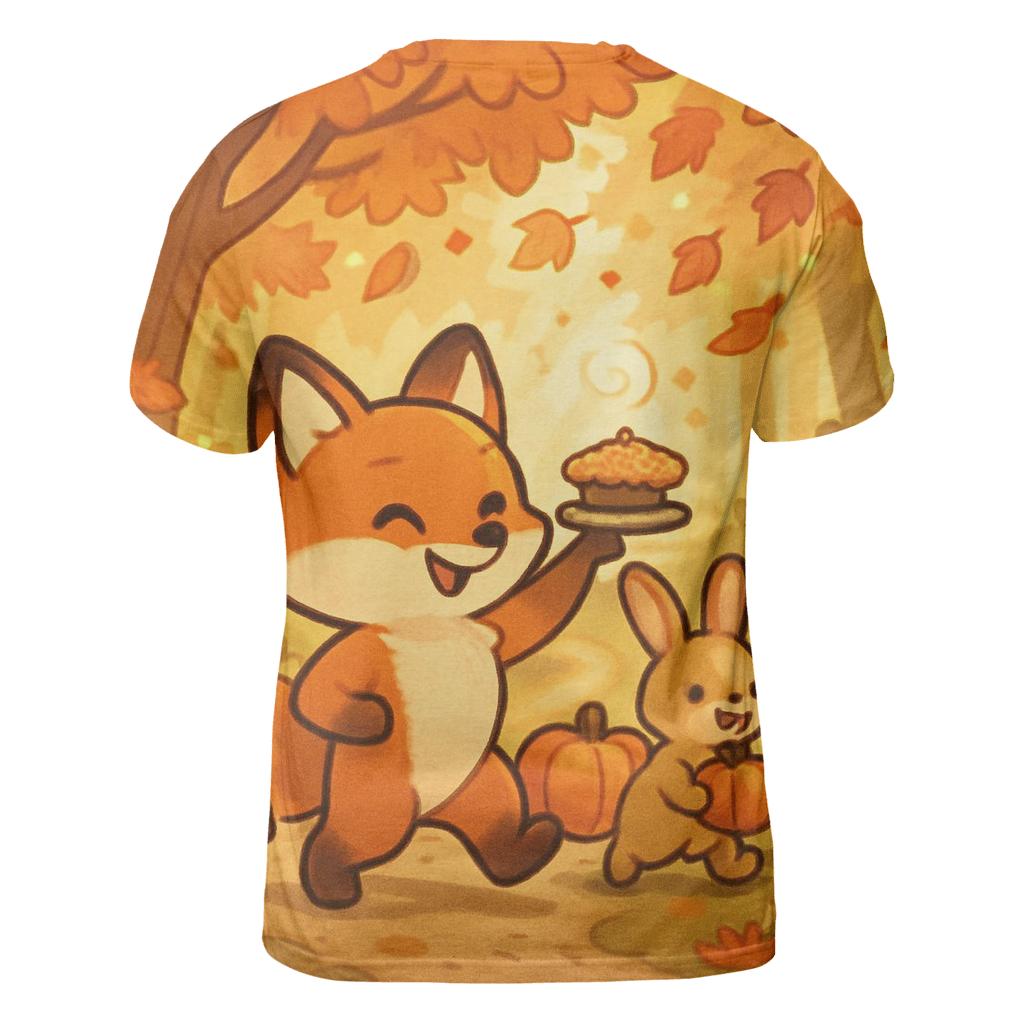 Woodland Friends Pumpkin Parade artistic all-over print tops
