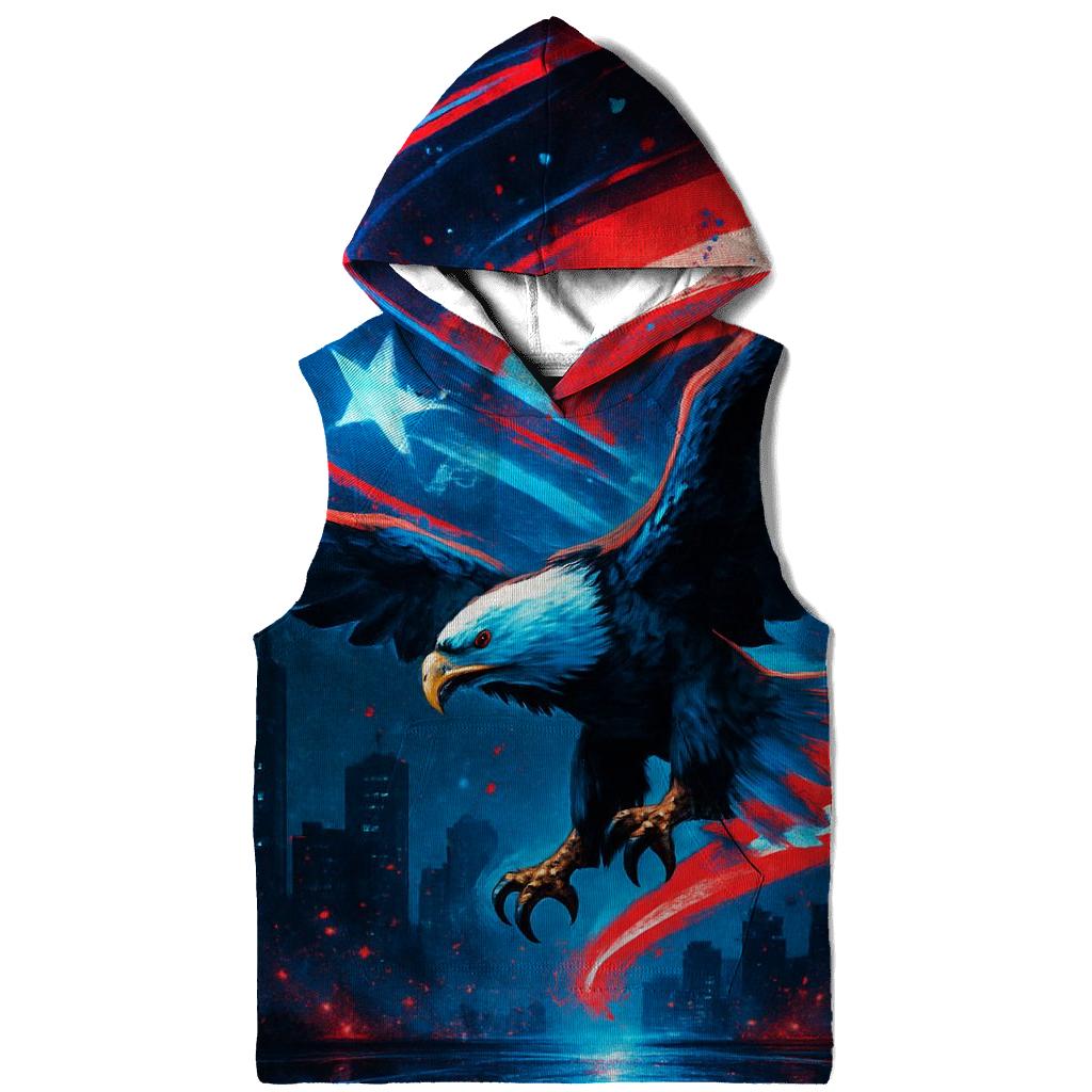 Neon Liberty Skyline Ribbon Flag embroidered hoodies