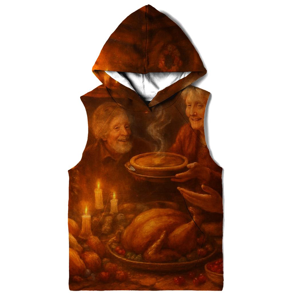 Moonlit Harvest Cabin Supper embroidered hoodies