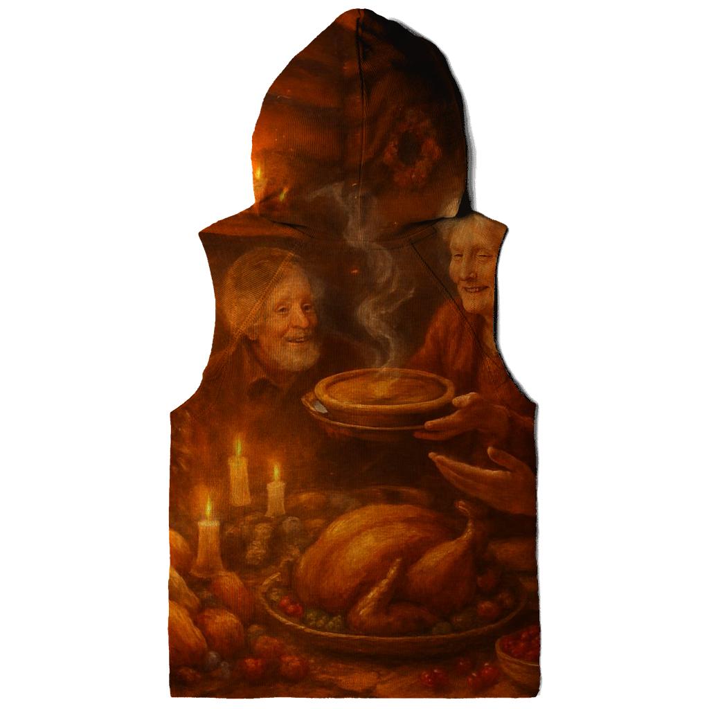 Moonlit Harvest Cabin Supper embroidered hoodies