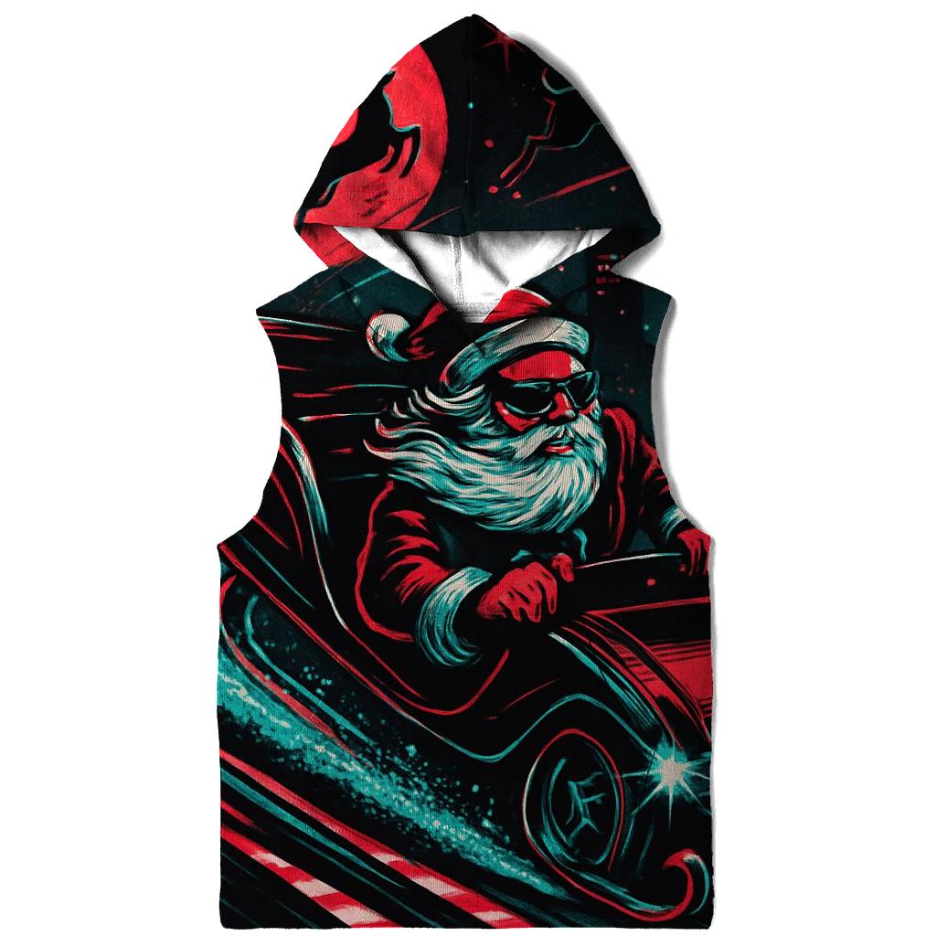 Neon Sleigh Drift Santa hoodie styles