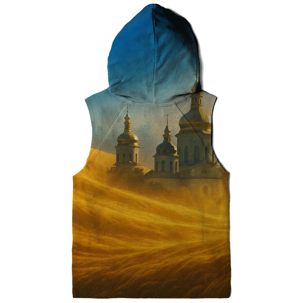Azure Horizon Flag Reflected In Golden Wheat printed hoodies