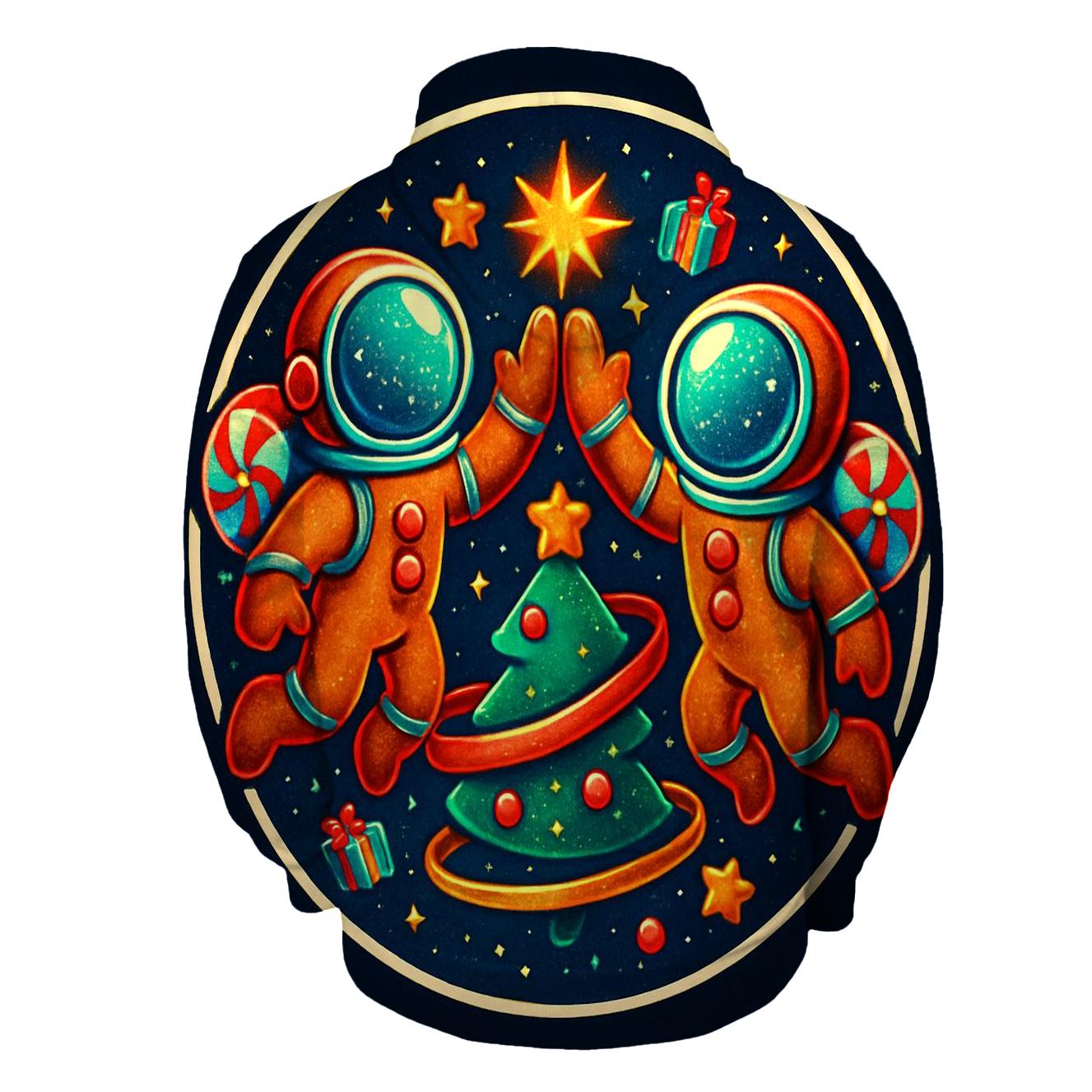 Gingerbread Astronauts Gift Wrap Orbit designer hoodies