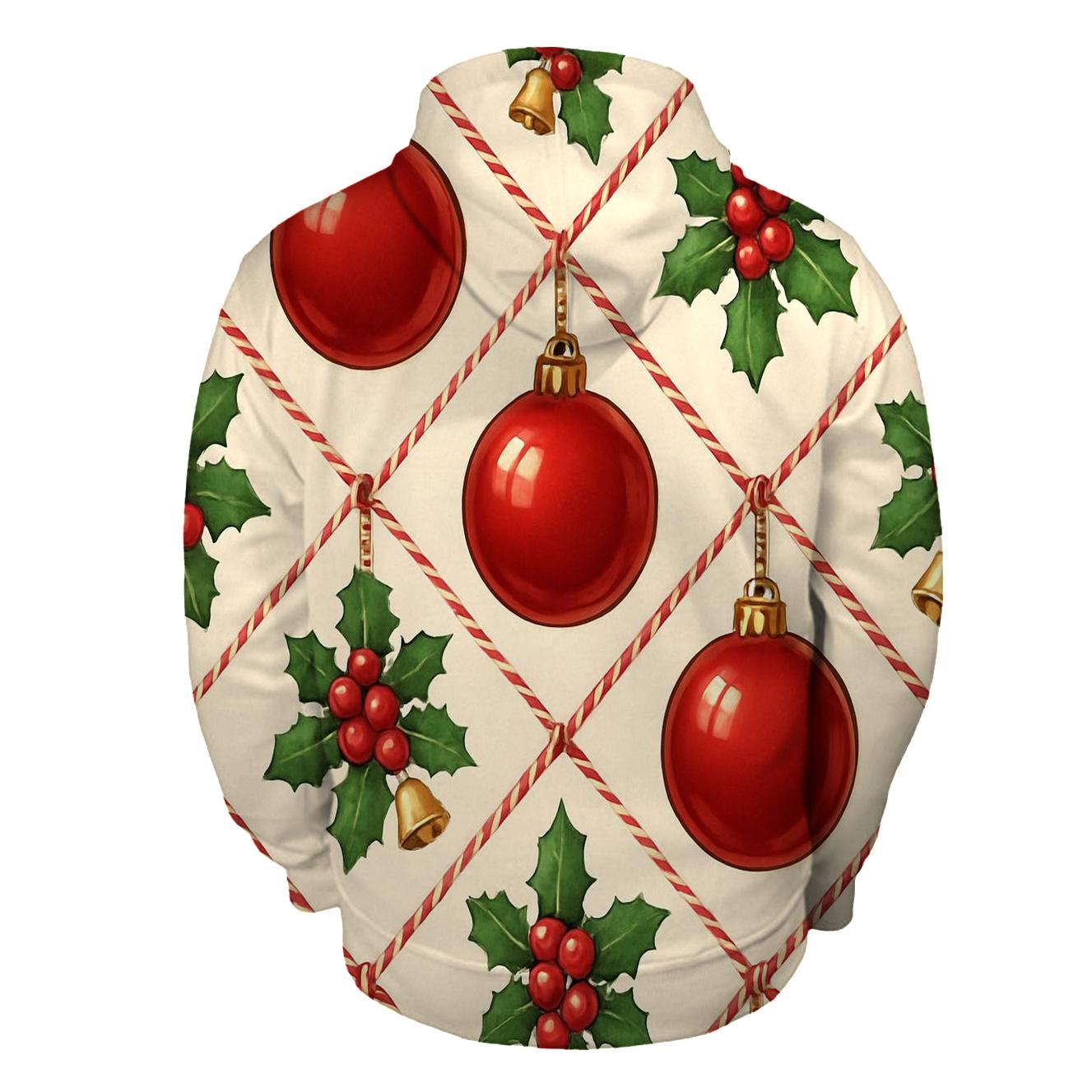 Crimson Ornament Lattice On Ivory Background hoodie styles