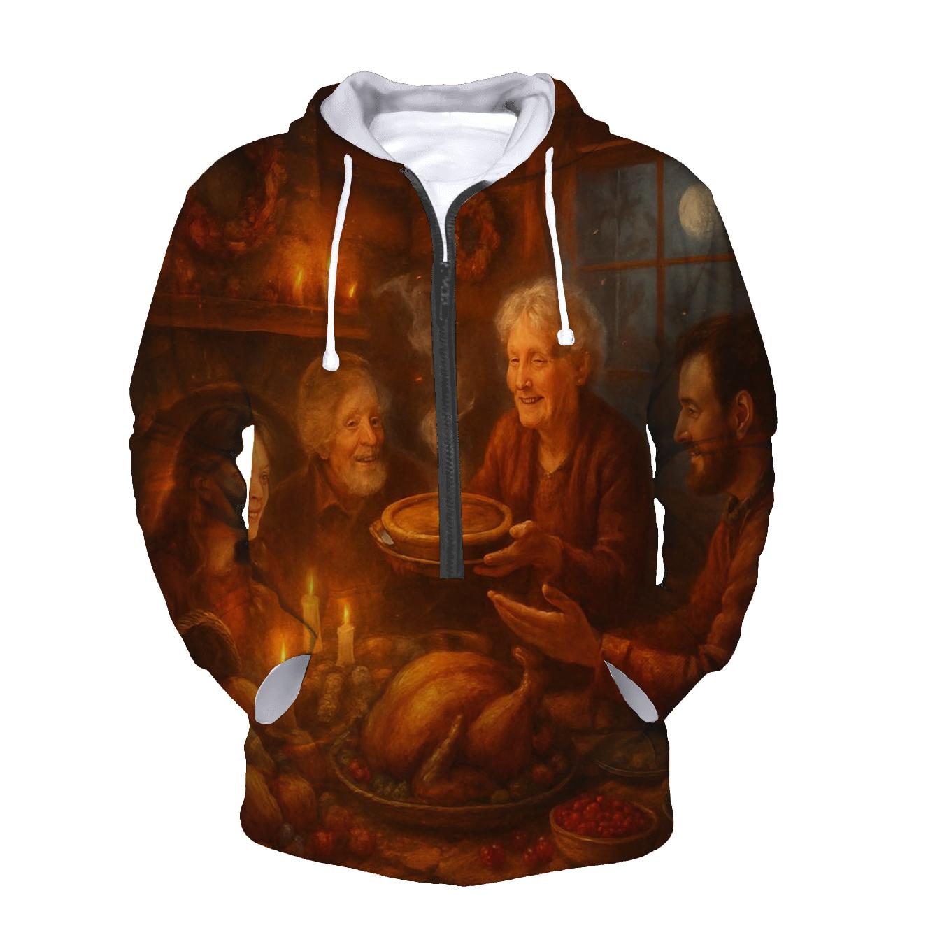 Moonlit Harvest Cabin Supper lightweight hoodies