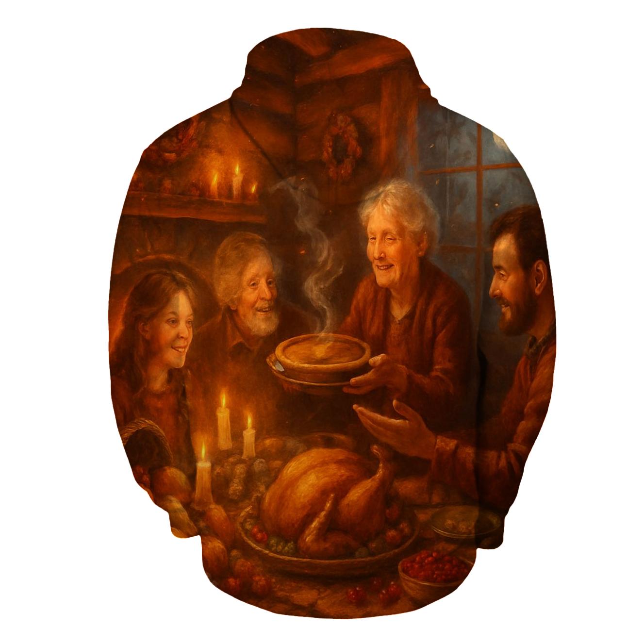 Moonlit Harvest Cabin Supper lightweight hoodies