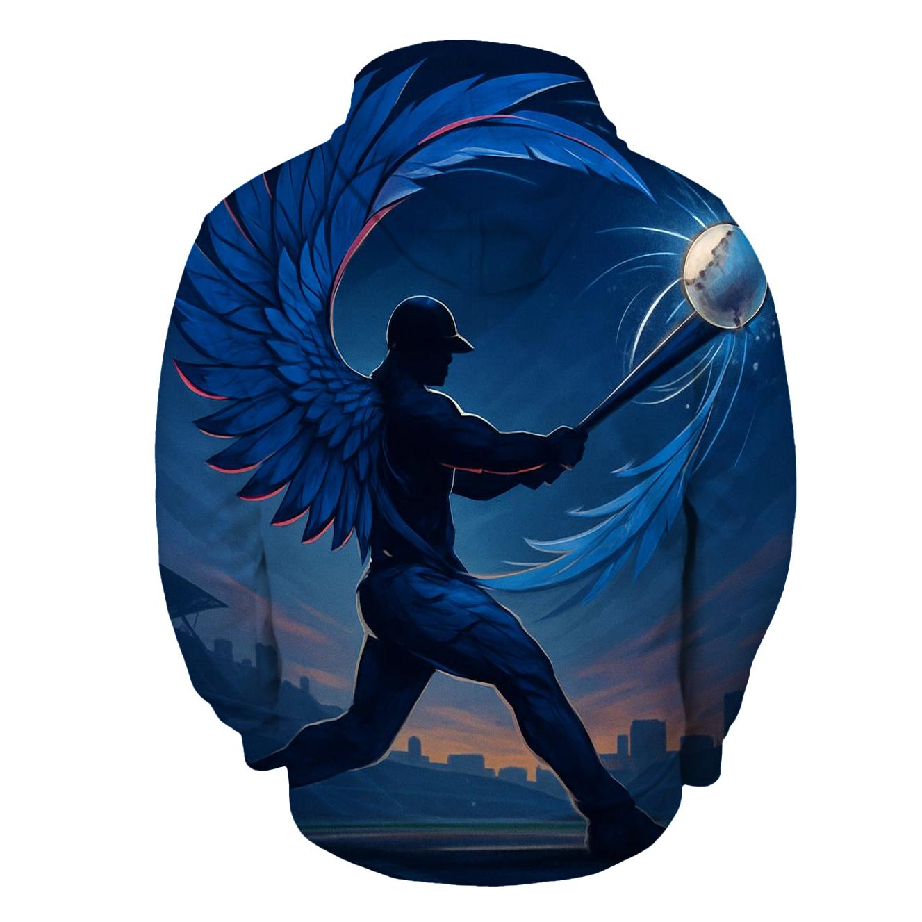 Bat Swing In Blue Jays Nightfall Motion graphic hoodies