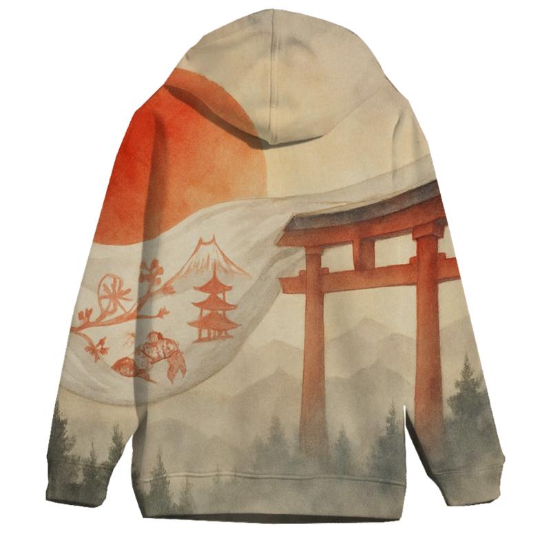 Rising Sun Silk Over Misty Pines hoodies fashion