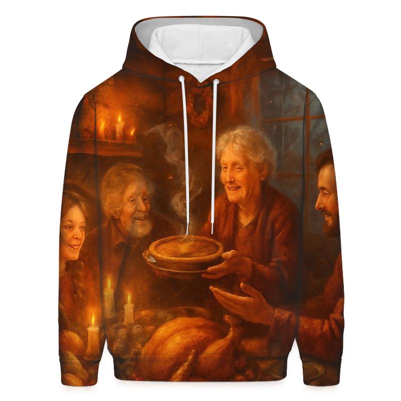 Moonlit Harvest Cabin Supper pullover hoodies