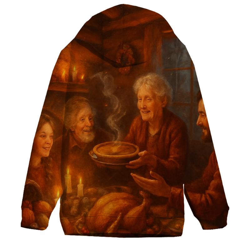 Moonlit Harvest Cabin Supper pullover hoodies