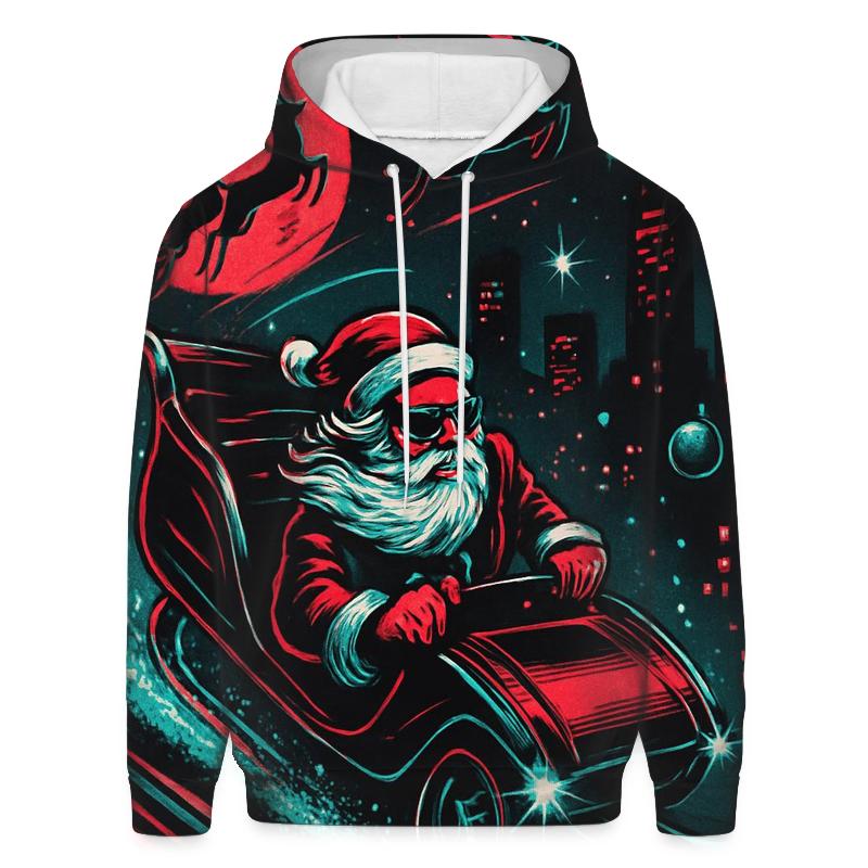 Neon Sleigh Drift Santa hoodie designs