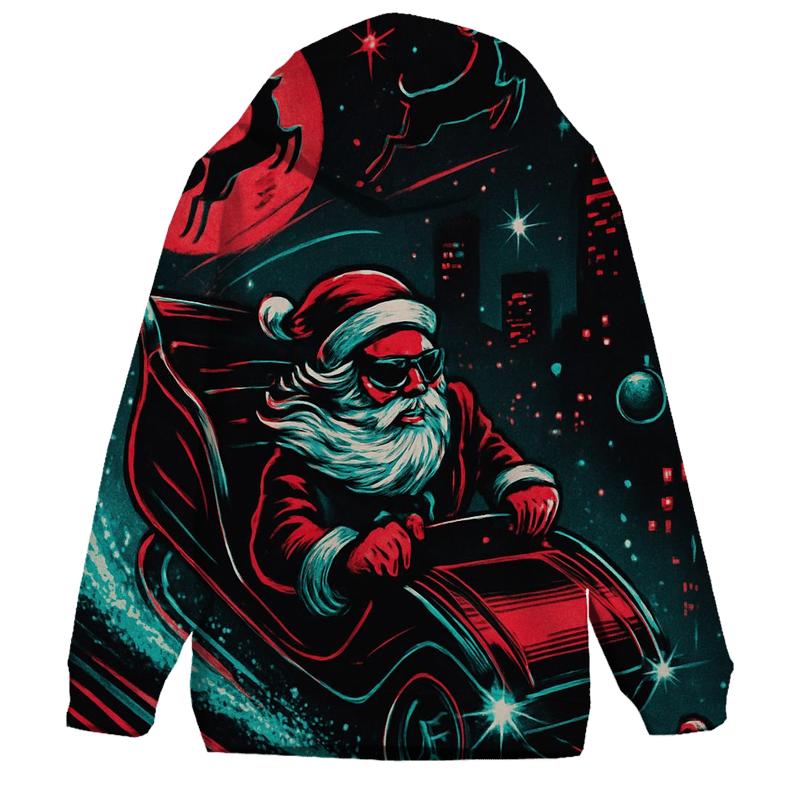Neon Sleigh Drift Santa hoodie designs