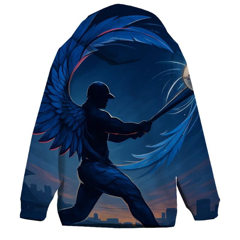 Bat Swing In Blue Jays Nightfall Motion zip-up hoodies
