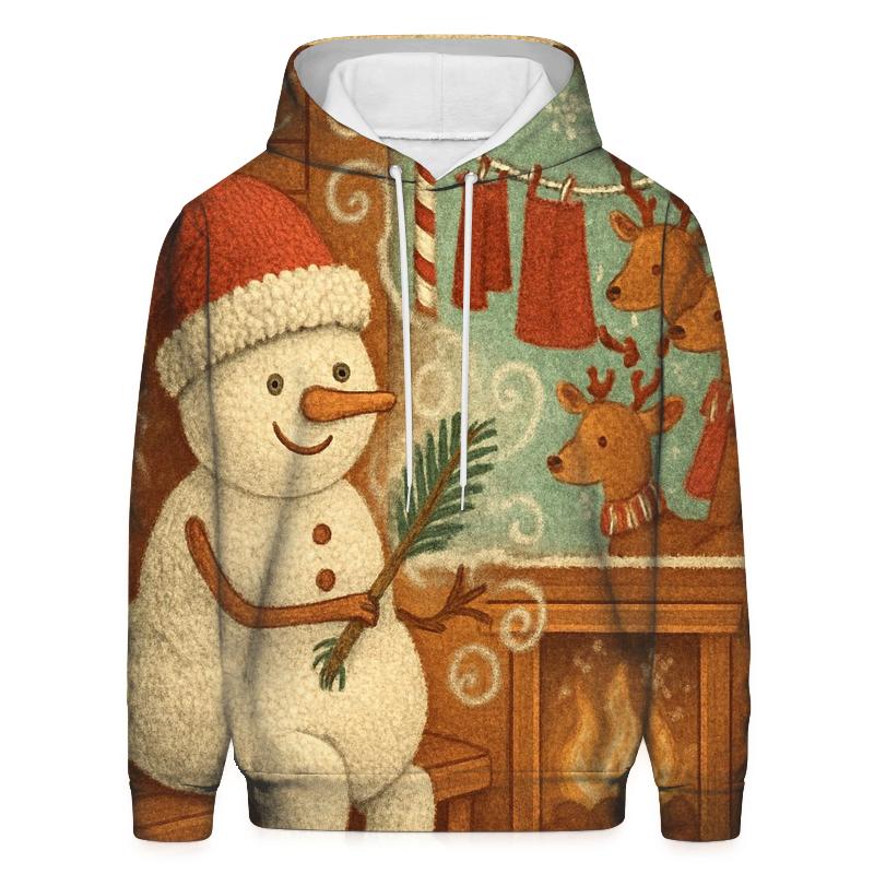 Snowman Sauna Night With Reindeer Towels heavyweight hoodies