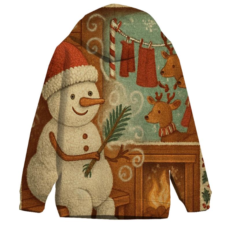 Snowman Sauna Night With Reindeer Towels heavyweight hoodies