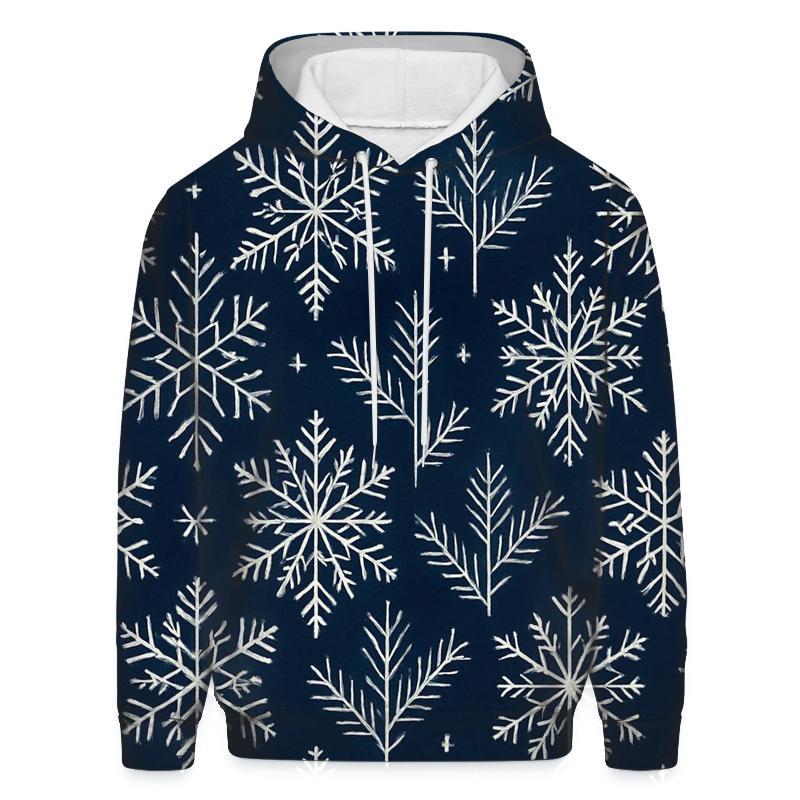 Midnight Snowflake Chevron On Navy Background lightweight hoodies