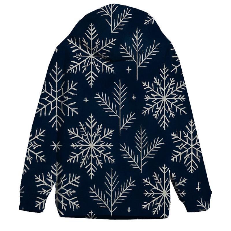 Midnight Snowflake Chevron On Navy Background lightweight hoodies