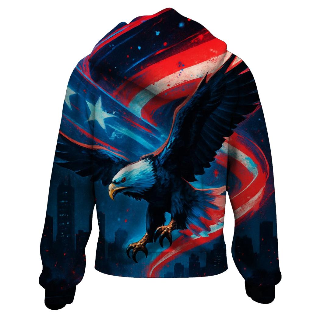 Neon Liberty Skyline Ribbon Flag hoodie trends