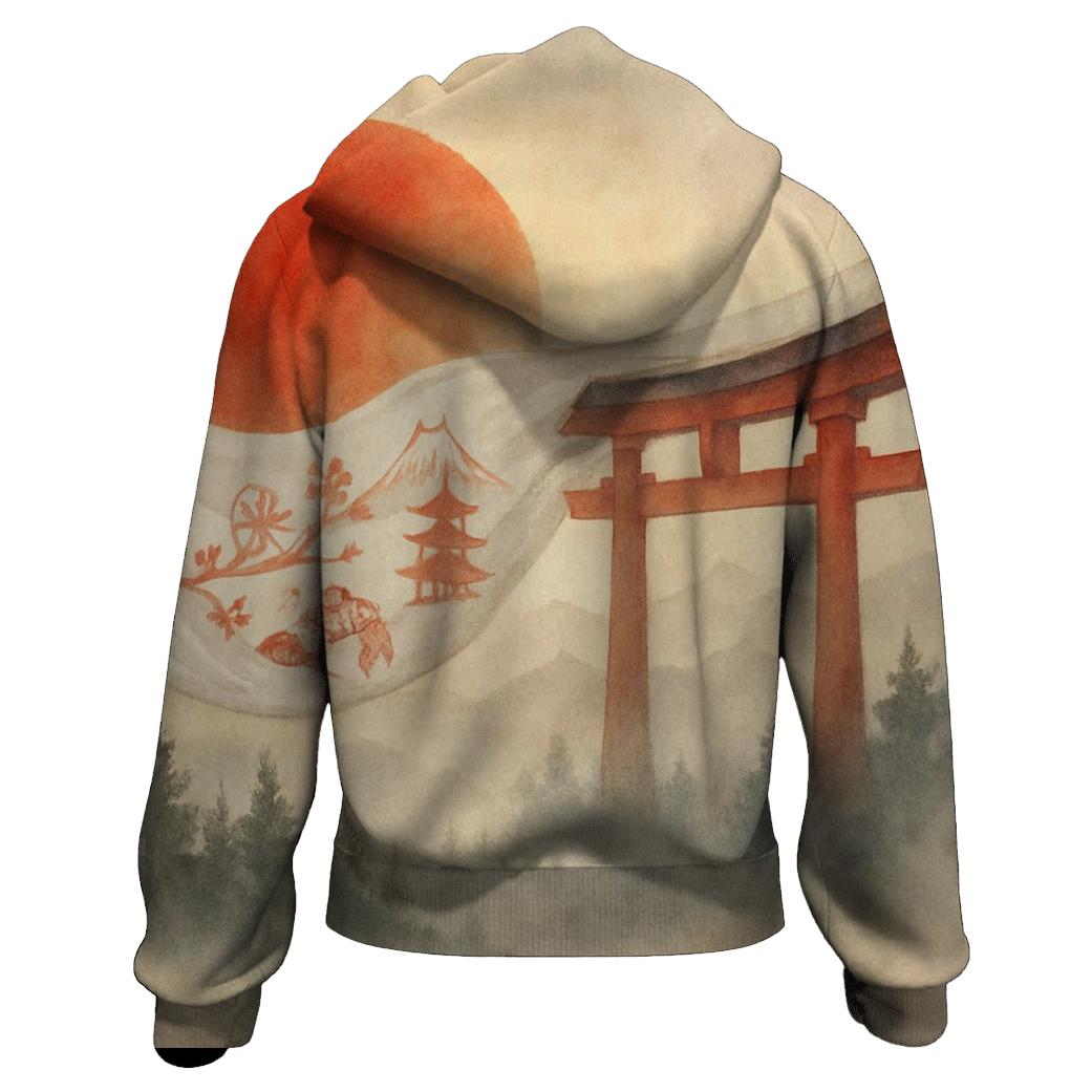 Rising Sun Silk Over Misty Pines designer hoodies
