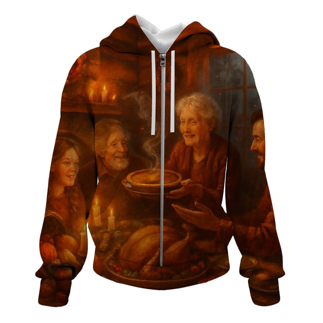 Moonlit Harvest Cabin Supper hoodie designs