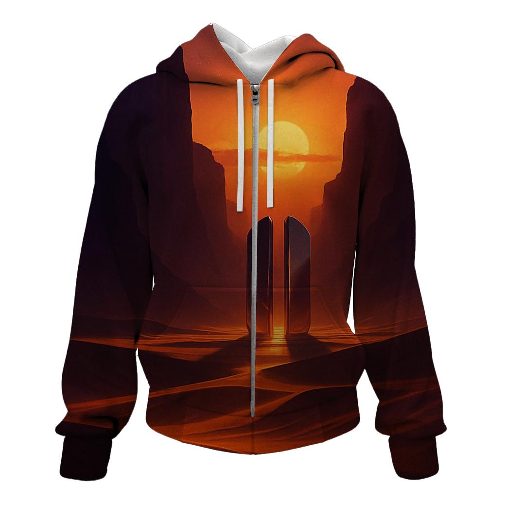 Ember Veil Canyon Mirage zip-up hoodies
