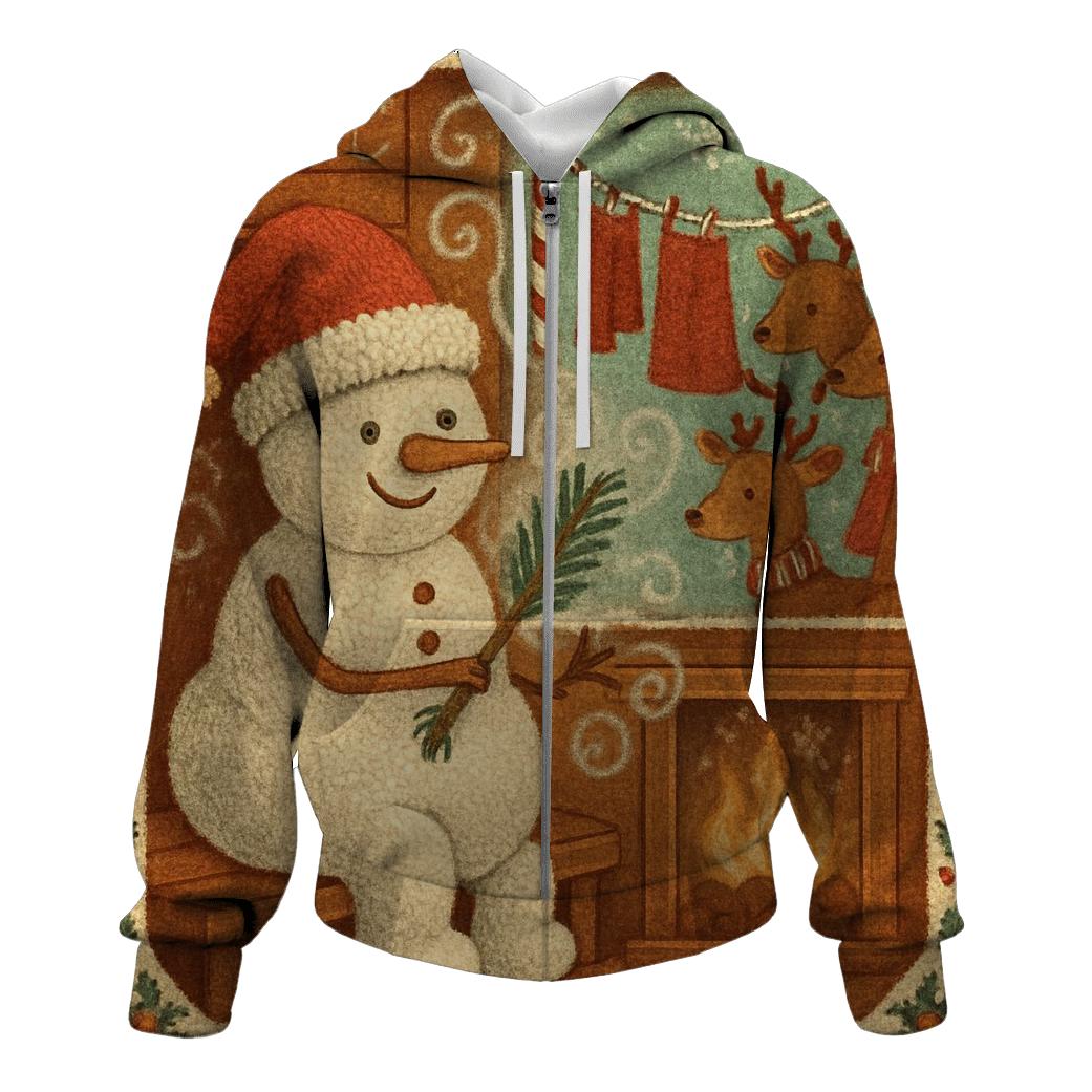 Snowman Sauna Night With Reindeer Towels custom hoodies
