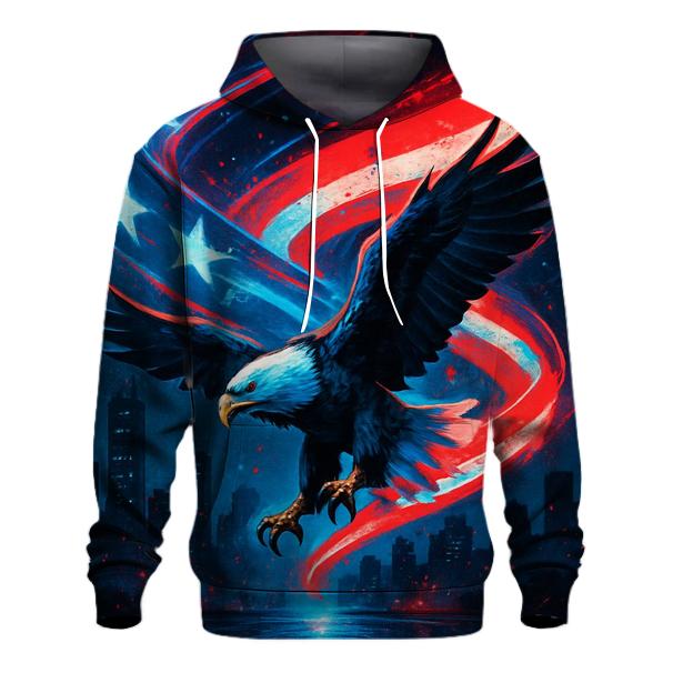 Neon Liberty Skyline Ribbon Flag zip-up hoodies