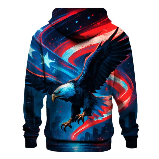 Neon Liberty Skyline Ribbon Flag zip-up hoodies