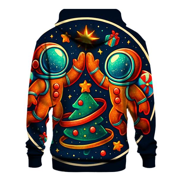 Gingerbread Astronauts Gift Wrap Orbit designer hoodies