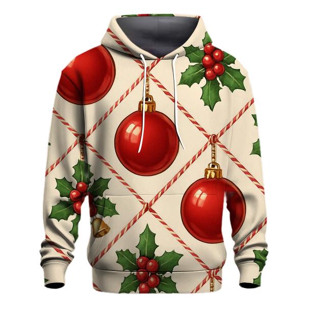 Crimson Ornament Lattice On Ivory Background pullover hoodies