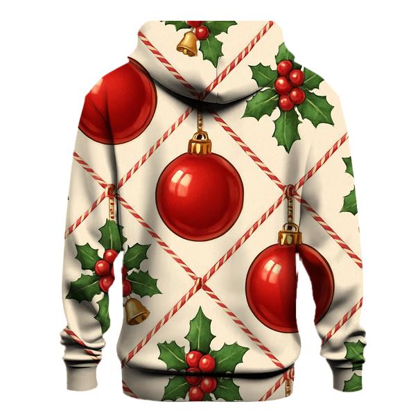 Crimson Ornament Lattice On Ivory Background pullover hoodies
