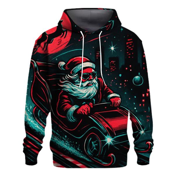 Neon Sleigh Drift Santa hoodies fashion
