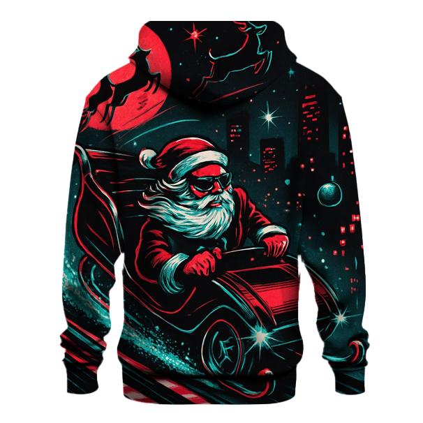 Neon Sleigh Drift Santa hoodies fashion