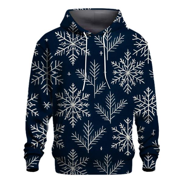 Midnight Snowflake Chevron On Navy Background hoodie designs