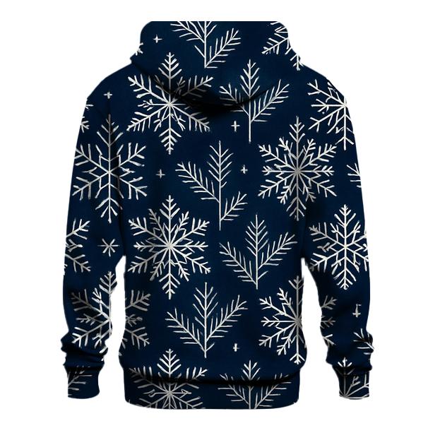 Midnight Snowflake Chevron On Navy Background hoodie designs