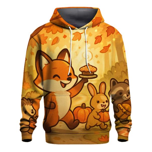 Woodland Friends Pumpkin Parade pullover hoodies