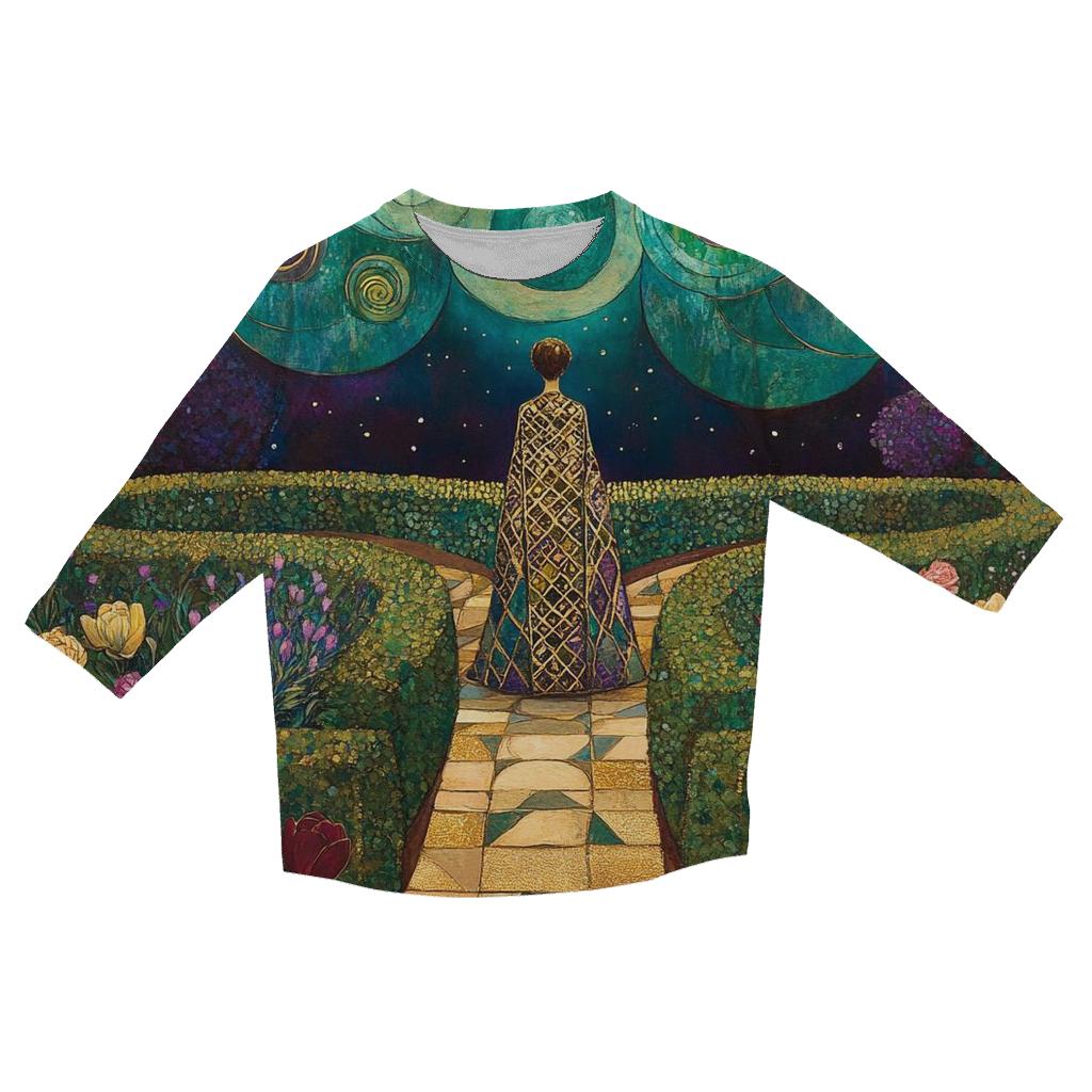 Gustav Klimt Inspired Aurora Garden custom 3/4 sleeve shirts
