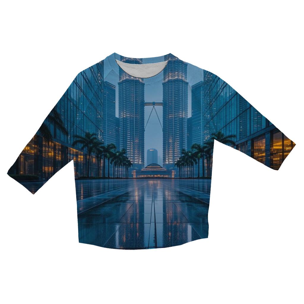 Petronas Towers Kuala Lumpur custom 3/4 sleeve shirts